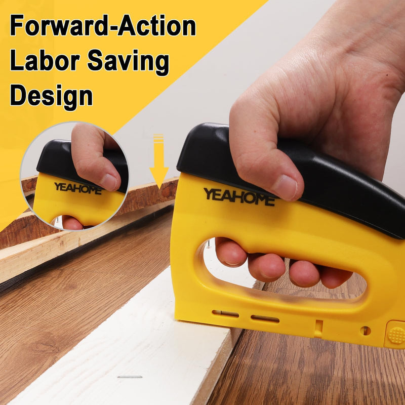 [Australia - AusPower] - YEAHOME JT21 Forward Action Staple Gun, Upholstery Staple Gun with 1000 pcs JT 21 Staples, Light Duty Staple Gun for Wood, Crafts, DIY, Decoration, Fabric 