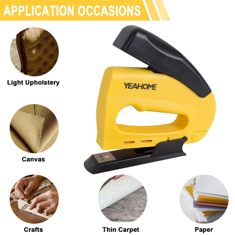 [Australia - AusPower] - YEAHOME JT21 Forward Action Staple Gun, Upholstery Staple Gun with 1000 pcs JT 21 Staples, Light Duty Staple Gun for Wood, Crafts, DIY, Decoration, Fabric 