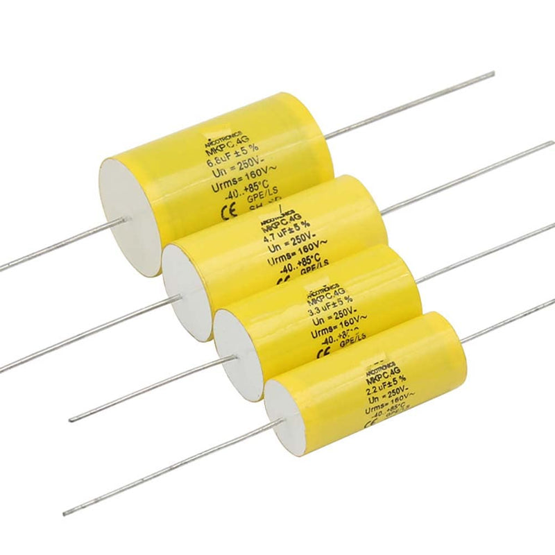 [Australia - AusPower] - 2pcs 4.7uF 250V Axial Audio Speaker Crossover stepless Film Capacitor 5% Audio Crossover Tweeter Precise Pairing 4.7uF 250V(2pcs) 