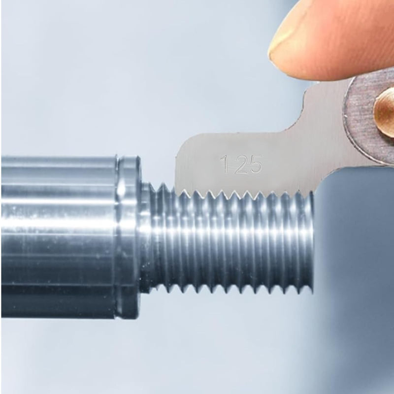 [Australia - AusPower] - 52 Sheets Thread Gauge, Metric Inches, Thread Gauge, Feeler Gauge and Radius Gauge, Precision Measuring Tool for Mechanics and Engineers, Metric Thread, Robust Iron Material 