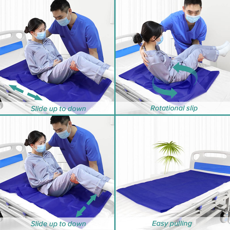 [Australia - AusPower] - YHK Tubular Slide Sheet Transfer, Car Transfer Aid Easy Slide Sheet Positioning for Automotive Bed Flip Repositioning Home Care Assisted Mobility for Elderly Device (Blue, 28"x47") Blue 28*47in 