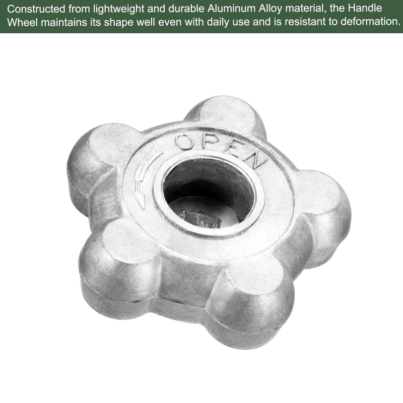 [Australia - AusPower] - YOKIVE 2 Pcs Hand Wheel, Aluminum Alloy Control Switch Replacement Handles | Great for Gas Cylinder (Silver Tone, 2.5-Inch) 