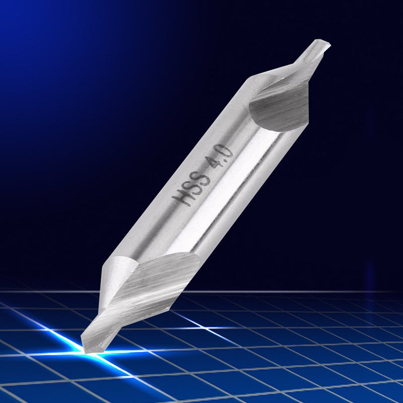 [Australia - AusPower] - Centre Drill Bit Metal Set 60 Degree Angle Countersink 1.5 / 2 / 2.5 / 3 / 4 mm Centre Drill Bit 5 Pieces High Speed Steel Centre Drill 60 Degree Centre Drill for Hole Processing 