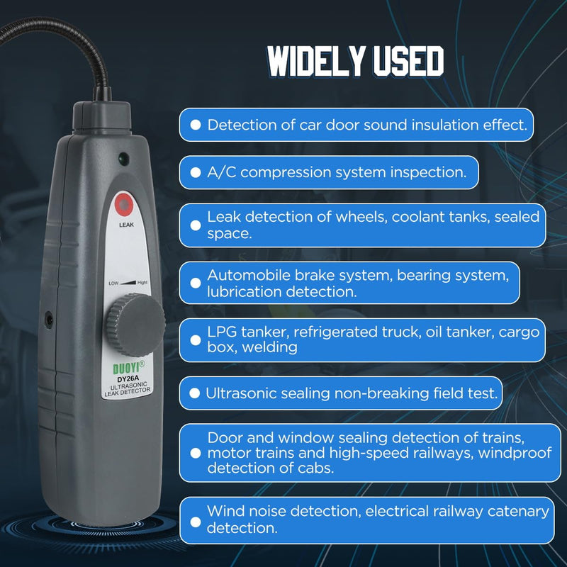 [Australia - AusPower] - Ultrasonic Leak Detector with Headphones, 40KHz ±2KHz Air Leak Detector, Steam Pipe Leak Detector, Automotive Noise Finder, Adjustable Sensitivity, 420MM Probe, High Sensitive Sensor 
