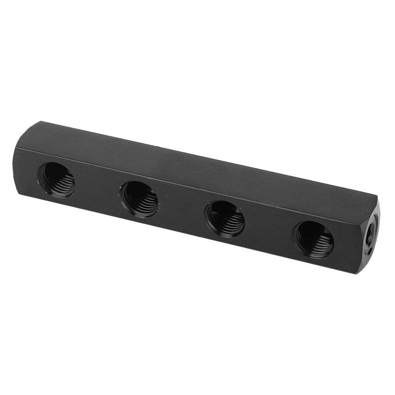[Australia - AusPower] - SUS304 Air Hose Manifold Block, Air Hose Manifold Block Splitter, 4 Way 1/4 Inch BSPP Thread Pneumatic Air Hose Inline Manifold Block Splitter (4 Way) Straight cross 