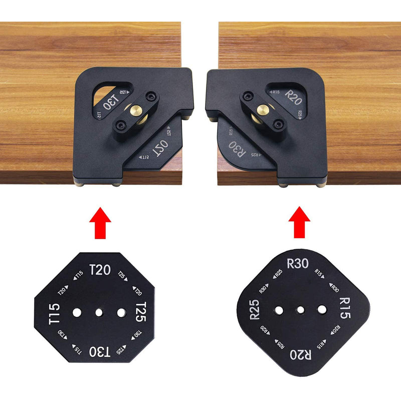 [Australia - AusPower] - 8 in 1 Router Templates, Aluminium Alloy, Radius Jig Router Templates, Radius Half Round Corner Radius Quick Jig Router Table Templates (R15/20/25/30+T15/20/25/30) 