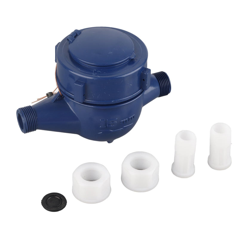 [Australia - AusPower] - Plastic Water Meter, DN15 Wet Cold Water Flow Measurement Tool, Garden Irrigation Monitoring Device with Clear Reading Interface, Single Pipe Wide Range Meter 