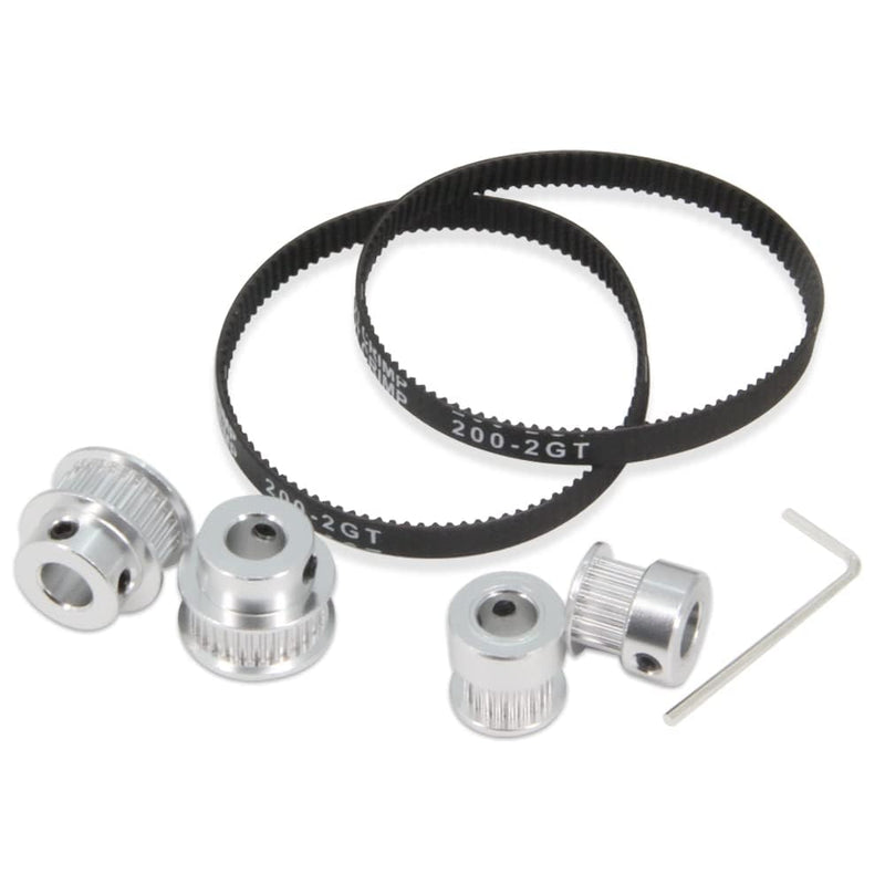 [Australia - AusPower] - Zeelo 2PCS Set GT2 Synchronous Wheel 20&60 Teeth 6.35mm Bore Aluminum Timing Pulley with 2PCS Length 200mm Width 6mm Belt (20-60T-6.35B-6) 20-60T-6.35B-6 