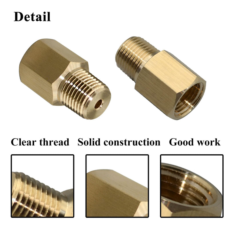 [Australia - AusPower] - 2PCS 1/8 BSPT Male to 1/8-27 NPT Female, Thread Adapter for Gauge 
