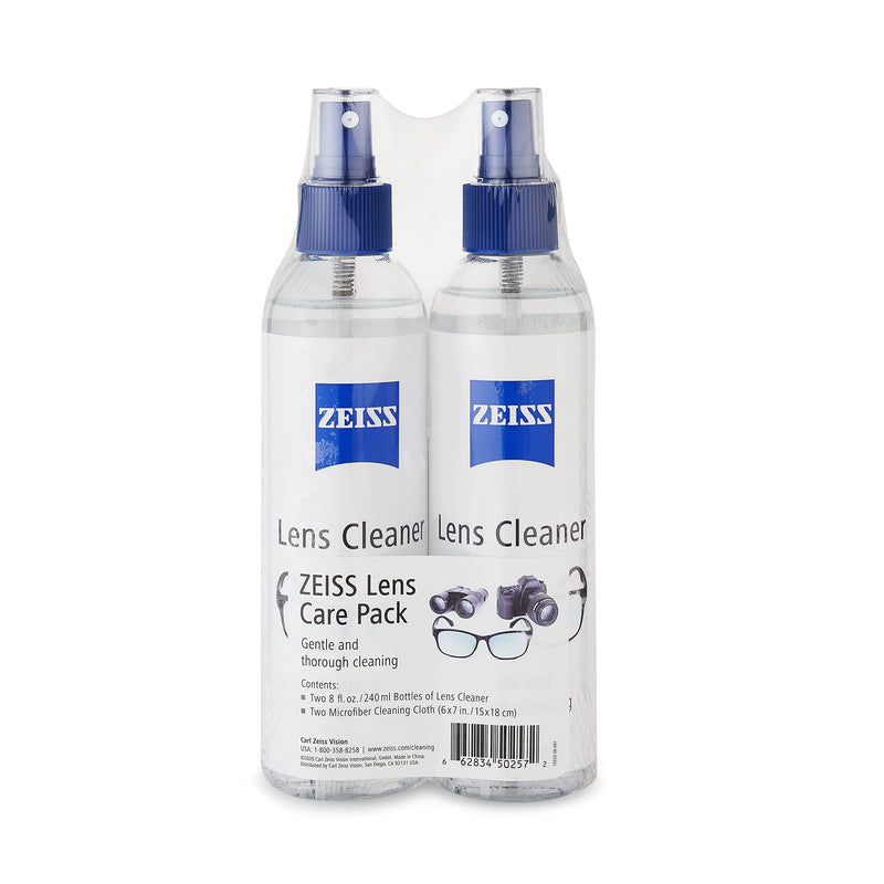 [Australia - AusPower] - ZEISS Lens Care Pack - 2-8 Ounce Bottles of Lens Spray, 2 Microfiber Cleaning Cloths 