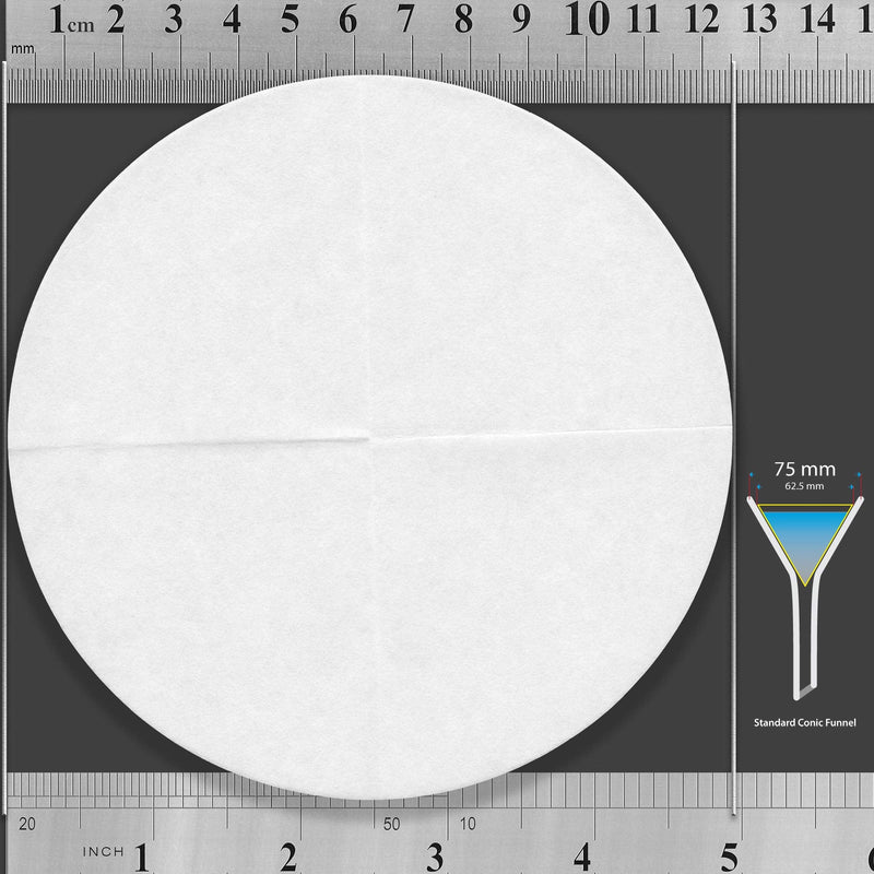 [Australia - AusPower] - 12.5 cm Quadrant-Folded Filter Paper, Pre-Folded disks, Qualitative Grade 2 - ZENPORE Slow Flow 125 mm (50 discs) 12.5 cm diameter 