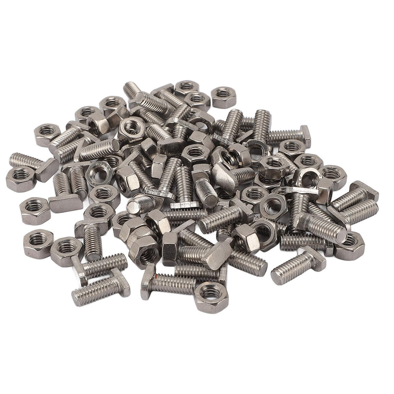 [Australia - AusPower] - Greenhouse Nuts Bolts Set, 50Set Stainless Steel M6x14 Bolts and M6 Hexagonal Nut Greenhouse Nuts Screws Assortment Set Green House Accessories 