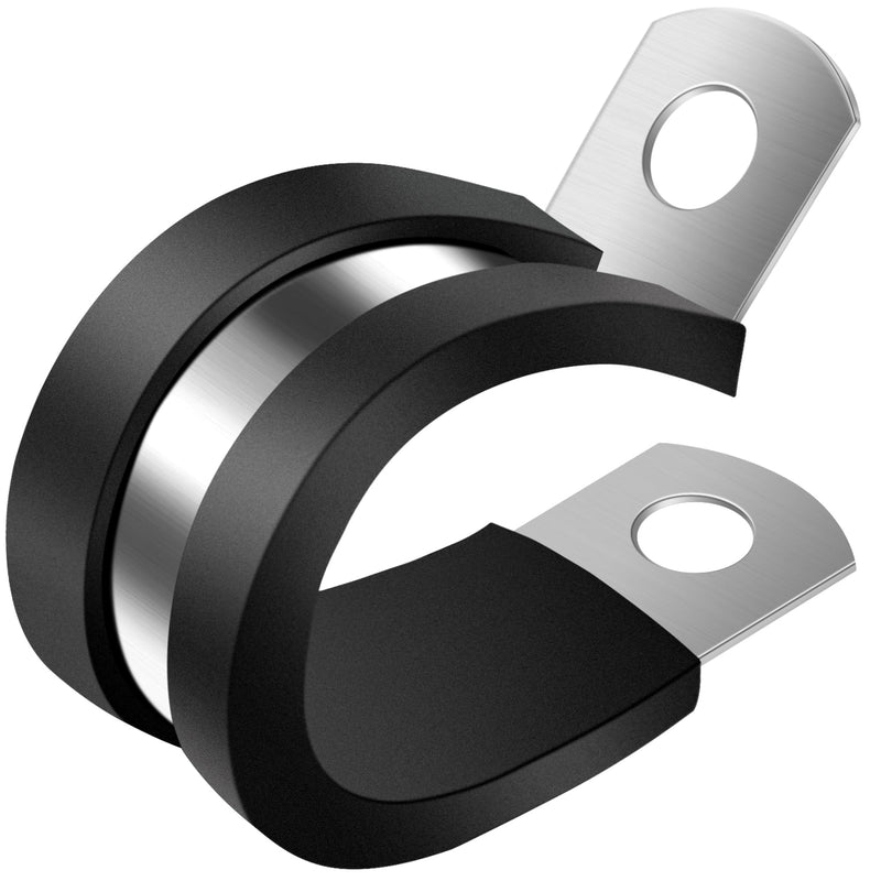[Australia - AusPower] - 3/4 Inch Cable Clamp, 20 Pack Stainless Steel Wire Clamp for Pipe, Hose, and Cable Protection with Metal Rubber Clips (20mm) 20mm (3/4 Inch) 