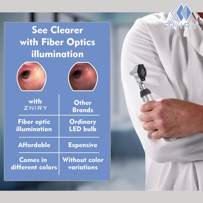 [Australia - AusPower] - Beta 2000 FiberOptic Otoscope with C Cell Battery Handle Set Fiber-Optic LED Otoscope with 10 Disposable Tips/Medical School kit 