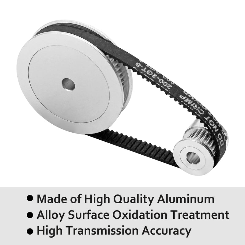 [Australia - AusPower] - 2 Kit GT2 Synchronous Wheel Featuring 20&60 Teeth, 10mm&8mm Bore, Aluminum Timing Pulley, with 2PCS Length 200mm Width 6mm Belt (Bore 10mm&8mm) Bore 10mm&8mm 2 
