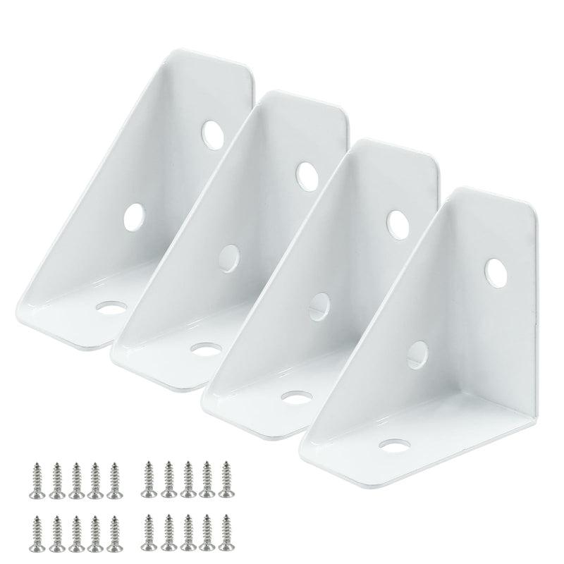 [Australia - AusPower] - Zorveiio 12 Pcs Triangle Shelf Bracket 35mm x 35mm Angle Corner Brackets Cold Rolled Steel 90 Degree Corner Braces for Table Bed Cabinet Wood, White Small-White 