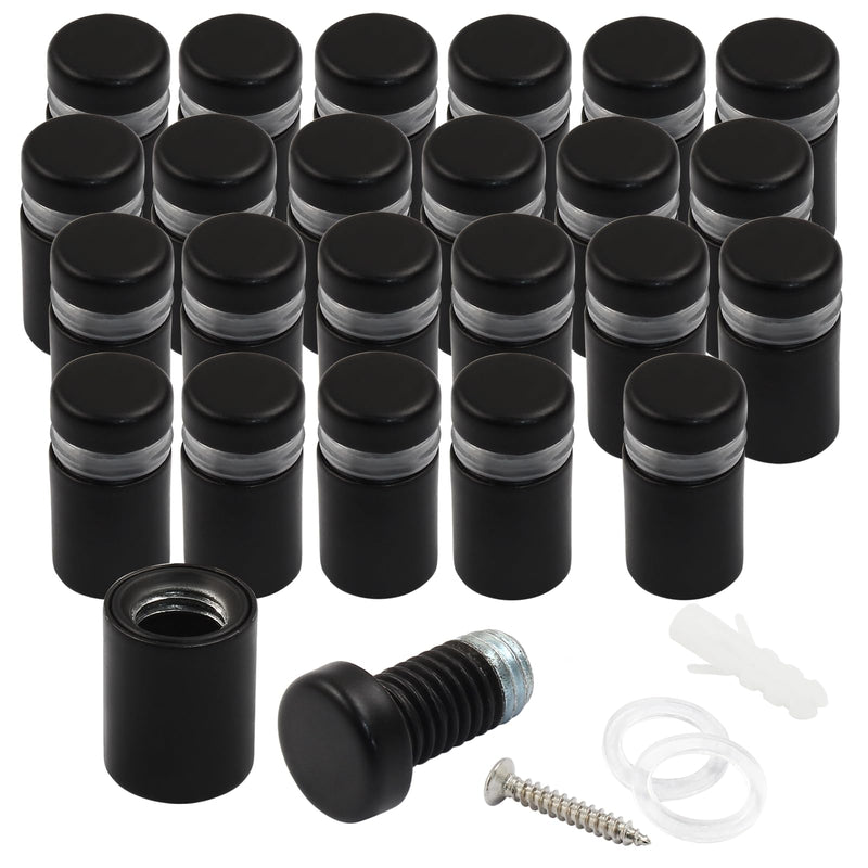 [Australia - AusPower] - 1/2" x 3/4" Sign Standoff Screws 24 Pcs Wall Standoff Mounts, Acrylic Standoff Screws Glass Standoff Acrylic Wall Mount Hardware Kit for Glass Acrylic Signs Boards, Black 1/2" x 3/4",24 Pcs 