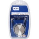 [Australia - AusPower] - Ativa Retractable Handset Cord, 8 foot, Color - Clear : Replaces Tangle-Prone Coil Cords, Space Saver AT26811 