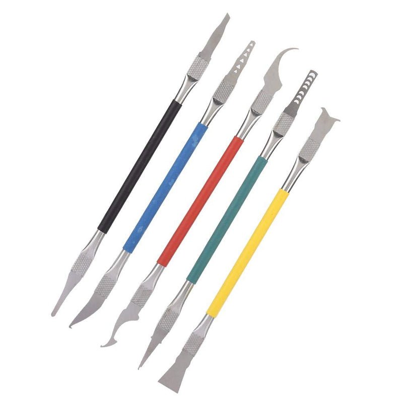 [Australia - AusPower] - 125 5pcs Dual Ends Metal Spudger Set, Professional Pry Opening Spudger, Mainboard Chip Disassemble Removal Accessories Kit for Mobile Phone(5X Blades) 5x Blades 
