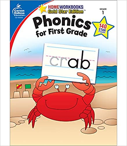 [Australia - AusPower] - Carson Dellosa Phonics for First Grade Workbook―Writing Practice, Tracing Letters, Writing Words With Incentive Chart and Motivational Stickers (64 pgs) (Home Workbooks) 