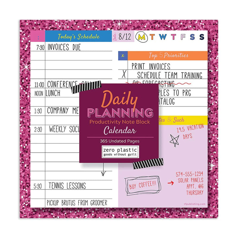 [Australia - AusPower] - Daily Planning Calendar: 5.25 x 5.25 Productivity Note Book (365 Undated Pages) 