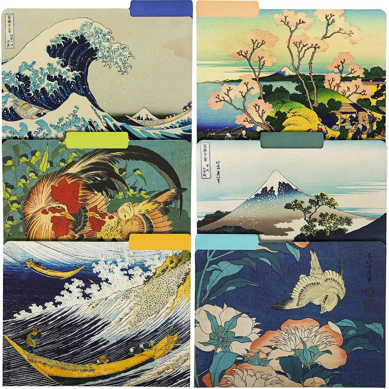 [Australia - AusPower] - Decorative File Folders 1/3 Cut Tab, Japanese Inspired Hokusai Designs (12 Pack) 