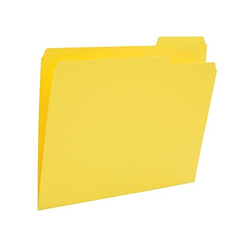 [Australia - AusPower] - 1InTheOffice Yellow File Folders Letter Size 1/3 Cut, 3-Tabbed File Folders, Letter Size File, "24Pack" 
