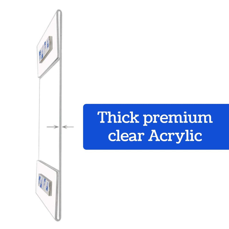 [Australia - AusPower] - 1InTheOffice Acrylic Wall Sign Holder 5x7, Wall Mount Sign Holder with Adhesive Tape, Horizontal Acrylic Frame 5x7,"6 Pack" 