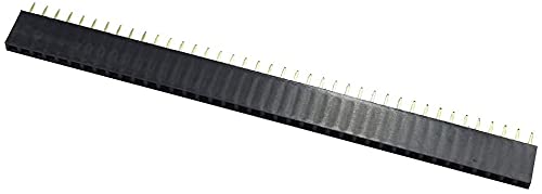 [Australia - AusPower] - 2.54mm 0.1" 1x40Pin Female Socket Pin Row 40P Single Row Straight Female/Male Socket/Pin Header Connectors, Pack of 20 Female Header Pins 