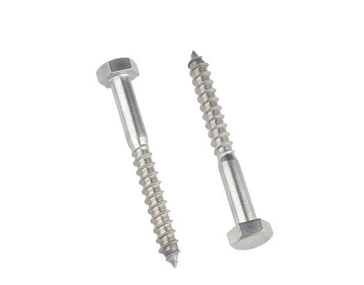 [Australia - AusPower] - binifiMux 1/4" x 2" Stainless Steel Hex Head Lag Screws Bolts, 30pcs, A2-70/18-8,Coach Bolts, Plain Finish 1/4 in. x 2 in. 30-Pack 