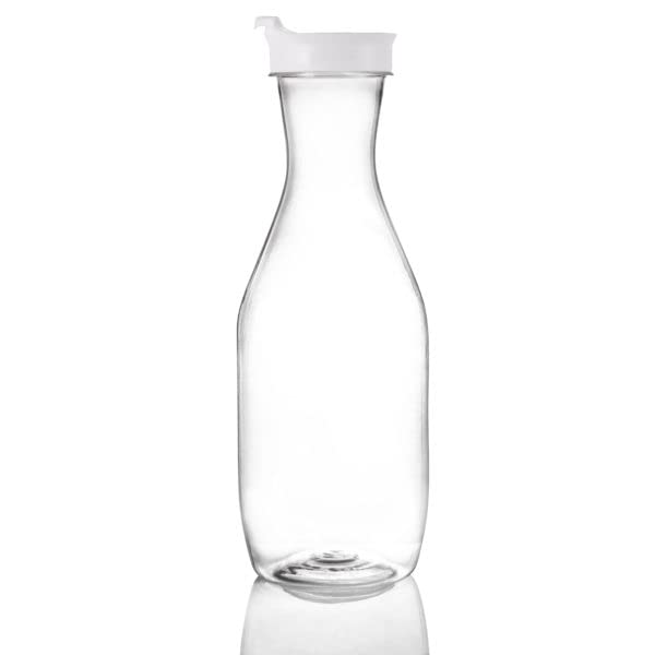 [Australia - AusPower] - [1 Pitcher - 50 Oz] Large Water Beverage Carafes Bottle with Flip Top Lid 50 Oz BPA Free Plastic Juice Pitcher Decanter Jug Clear Container Serve Cold Iced Tea for Outdoor Picnic Party Restaurants 