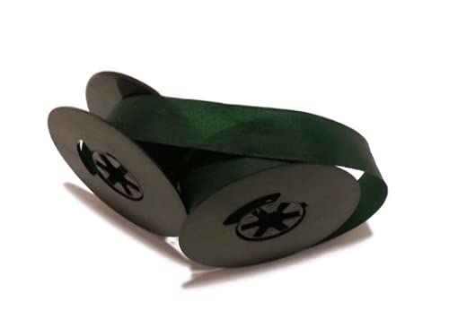 [Australia - AusPower] - Universal Typewriter Ribbon - 1/2 Inch Green Ink Twin Spool Fresh and New Fabric Ribbon 