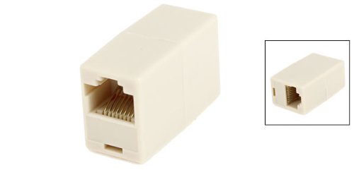 [Australia - AusPower] - uxcell RJ45 Double Female Plug Telephone Adapter Connector for Landline Telephone, Beige 