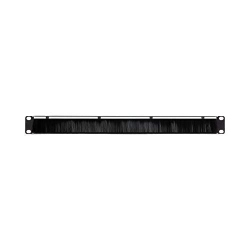 [Australia - AusPower] - NavePoint 1U Rack Mount Cable Management Panel with Tidy Brush Slot for Cable Entry for 19-Inch Rack Or Cabinet Black 