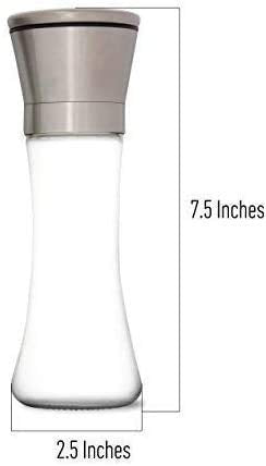 [Australia - AusPower] - HOME EC Premium Stainless Steel Salt or Pepper Grinder 1pk - Adjustable Ceramic Sea Salt Grinder or Pepper Grinder - Tall Glass Salt or Pepper Shakers Pepper Mill or Salt Mill w/EBook 1 