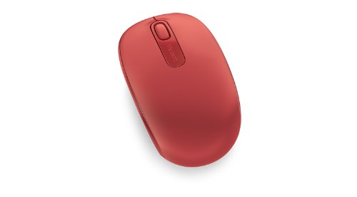 [Australia - AusPower] - Microsoft Wireless Mobile Mouse 1850 - Flame Red. Comfortable Right/Left Hand Use, Wireless Mouse with Nano transceiver, for PC/Laptop/Desktop, works with Mac/Windows 8/10/11 Computers 