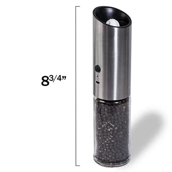 [Australia - AusPower] - Rechargeable Electric Pepper Grinder, Automatic Electronic Pepper Mill with Adjustable Coarseness- 170ML High Capacity 