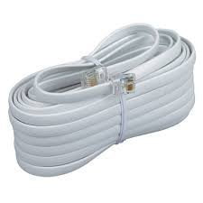 [Australia - AusPower] - Bistras 25 Ft 4C Telephone Extension Cord Cable Line Wire, for Any Phone, Modem, Fax Machine, Answering Machine, Caller ID, White 25 Feet 