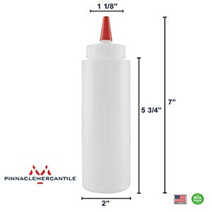 [Australia - AusPower] - Pinnacle Mercantile 12 Pack Condiment Squeeze Bottles 8-ounce Red Cap Soft Squeeze for Icing, Ketchup, Frosting, Cookie Decorating, Sauces 