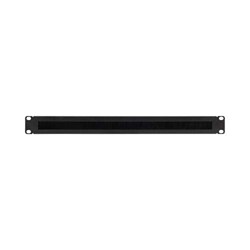 [Australia - AusPower] - NavePoint 1U Rack Mount Cable Management Panel with Tidy Brush Slot for Cable Entry for 19-Inch Rack Or Cabinet Black 
