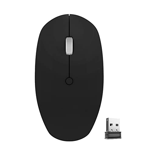 [Australia - AusPower] - Dancesoul LED Rechargeable Wireless Mouse, 2.4G Noiseless Mouse with USB Receiver and RGB Light,Portable Computer Mice for PC, Tablet, Laptop-Black Mouse 