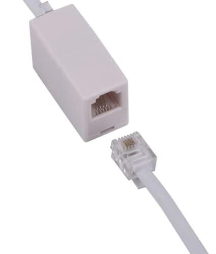 [Australia - AusPower] - RJ11 Coupler, Straight Telephone Inline Coupler RJ11 6P4C Inline Keystone Jack Female to Female Straight Telephone Cable Cord Extension Adapter White 3 Pack 