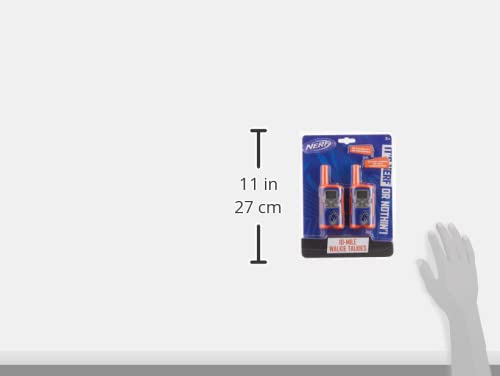 [Australia - AusPower] - NERF 10 Mile Walkie Talkies Set 37756 | Delivers Transmission with 10 Mile Communication Range, Flexible Safety Antenna & Morse Code with On/Off Switch (Orange & Black) Nerf Orange 