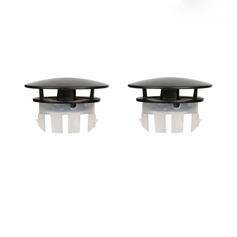 [Australia - AusPower] - DEAKYNE Sink Overflow Ring 2 Pack Matte Black Bathroom Vanity Sink Overflow Cover Insert in Round Trim Cap Brass Material 