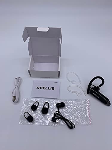[Australia - AusPower] - Noellie Bluetooth Earpiece for Cell Phones Wireless V5.0 Hands Free Headset Noise Canceling Mic 24Hrs Talking 1440Hrs Standby Compatible with Mobile Phone Tablet Laptop for Work from Home Driver 