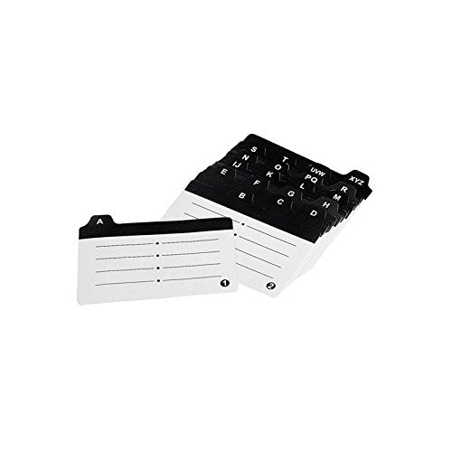 [Australia - AusPower] - Da Jia Large Capacity Covered Business Card File Holder Case Organizer Box with 4 Dividers and 20 A-Z Guides for 500 Cards 