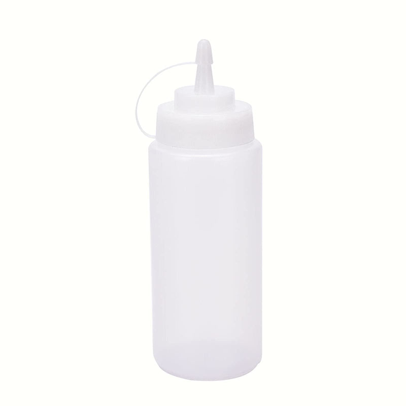 [Australia - AusPower] - Plastic Translucent White Squeeze Condiment Bottles with Tip Cap,16 Oz,Set of 6Pcs 