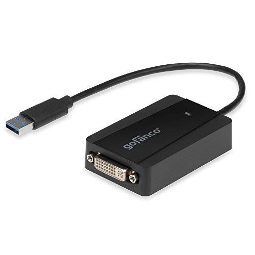 [Australia - AusPower] - gofanco USB 3.0 to DVI Video Graphics Adapter for Multiple Monitors - Up to 2048x1152 for Windows and macOS, DisplayLink Chip, Includes DVI-to-VGA Adapter for VGA Monitor, USB DVI (USB3DVI) USB 3.0 to DVI / VGA 