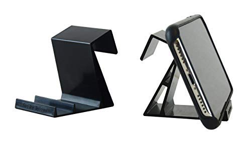[Australia - AusPower] - The SkyClip - (Black, 2 Pack) Airplane Cell Phone Seat Back Tray Table Clip and Sturdy Phone Stand, Compatible with iPhone, Android, Tablets, and Readers Black 