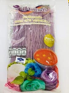 [Australia - AusPower] - Bento Thai Noodle inKhanom Jeen in or Dried Rice Vermicelli(Blue from Butterfly Pea) Pack of2 (14.1OZ per pack)) (OTOP THAI) Dried jasmine rice, Blue,Purple 